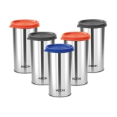 Milton Stainless Steel Tumbler with Lid Set of 5, 415 ml Each, Assorted (Lid Color May Vary) | Office | Gym | Yoga | Home | Kitchen | Hiking | Treking | Travel Tumbler - Assorted