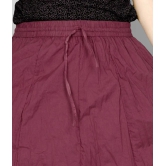 Sttoffa - Maroon Cotton Womens Broomstick Skirt ( Pack of 1 ) - 30