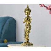 Namaste Pose Women Statue-Gold