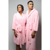 Fur couple bathrobe-Pink / XL / L