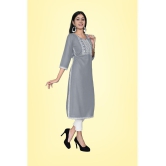 Kapadia - Grey Rayon Womens Straight Kurti ( Pack of 1 ) - None