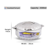 HomePro Double Wall Insulated 3500 ML Silver Steel Serve Casserole ( Set of 1 , 3500 mL ) - Silver