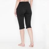 Women's Plain Knitted Capri - Black Black S