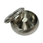 Dynore Stainless Steel Heavy Gauge Matka Shape Lid Ash Tray For Home, Office, Bar and Tabletop Decoration - Silver