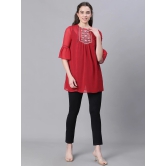 Oxolloxo Bell Sleeve Embroidered Detail Longline Top