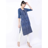 Ketch Polyester Printed Straight Womens Kurti - Blue ( Pack of 1 ) - None