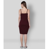 Addyvero - Maroon Cotton Blend Women's Bodycon Dress ( Pack of 1 ) - S