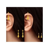 LUV FASHION Gold EarCuff Earrings ( Pack of 2 ) - Gold