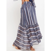 Striped Flared Maxi Skirt