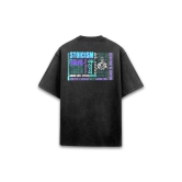 STOICISM Acid Wash Unisex Oversized Premium T-shirt-Black / S