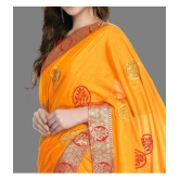 OFLINE SELCTION - Orange Silk Saree With Blouse Piece ( Pack of 1 ) - Orange