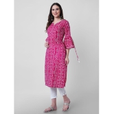 GOD BLESS - Pink Rayon Womens Straight Kurti ( Pack of 1 ) - None