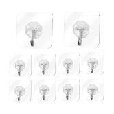 Self Adhesive Hanger Hook Pack of 10,Strong Adhesive Hook Wall Door Sticky Hanger Holder for Kitchen Bathroom Hook (Pack of 10)