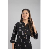 MAUKA - Black Rayon Womens Straight Kurti ( Pack of 1 ) - None