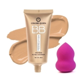 Colors Queen BB Oil Free Waterproof Foundation (Natural Almonds) With Beauty Blender