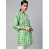 SVARCHI - Green Cotton Womens Straight Kurti ( Pack of 1 ) - None