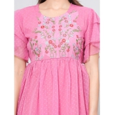 JC4U Crepe Embroidered Midi Womens Fit & Flare Dress - Pink ( Pack of 1 ) - None