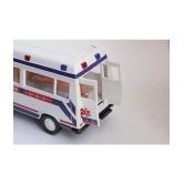 THRIFTKART - Ambulance Toy with Openable Tail Gate Detachable Stretcher Pull Back Action, White - White