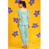 Clovia Blue Rayon Womens Nightwear Nightsuit Sets ( Pack of 2 ) - None