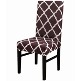 House Of Quirk 1 Seater Polyester Chair Cover ( Pack of 4 ) - Brown