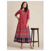 KSUT Red Viscose Straight Kurti - Single - S