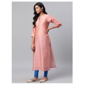 KSUT Peach Silk Straight Kurti - L