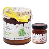 Farm Naturelle Tulsi Forest Flower Wild Honey 300gm|100% Pure Honey | Raw & Unfiltered|Unprocessed|Lab Tested Honey In Glass Jar with Engraved Virgin Wooden Spoon