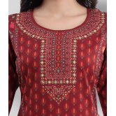 Meher Impex - Maroon Crepe Womens Straight Kurti ( Pack of 1 ) - S