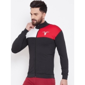 Men Black Red Colourblocked Training or Gym Sporty Jacket