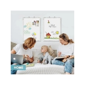 Eclet Non Magnetic 2 x 2 feet Double Sided White Board and ChalkBoard Combo with 1 Marker and 1 Duster | Ideal Use for Home, Office, with Sliding Hanging Clips, Robust Aluminum Frame.