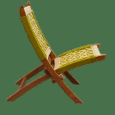 Orchid Homez Hand Woven Lounge Chair Folding Solid Wood Outdoor Chair (Natural) (Yellow-White)