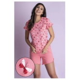 Clovia Cotton Nightsuit Sets - Pink - S