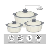 Jaypee White Plastic Serve Casserole ( Set of 3 , 3500 mL ) - White