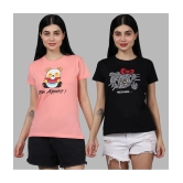 Fabflee - Multicolor Cotton Regular Fit Womens T-Shirt ( Pack of 2 ) - None