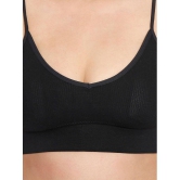 ILRASO - Black Cotton Blend Removable Padding Women's Sports Bra ( Pack of 1 ) - None