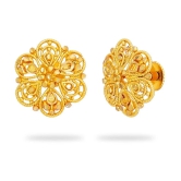 LUV FASHION Golden Stud Earrings ( Pack of 1 ) - Golden