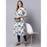 Pistaa - Navy Blue Cotton Women''s Front Slit Kurti ( Pack of 1 ) - None