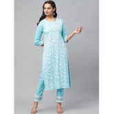 AMIRA'S INDIAN ETHNICWEAR - Blue Straight Rayon Women's Stitched Salwar Suit ( Pack of 1 ) - None