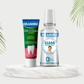 Orasore Salt & Neem Duo | Gum Strengthening Toothpaste 100g & Clear Mouthwash 250ml | Fights Pyorrhea, Whitens Teeth & Stops Dental Pain | Zero Color & Zero Alcohol Mouthwash | Free Bamboo Toothbrush