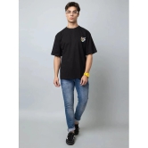 Zeffit Cotton Oversized Fit Printed Half Sleeves Mens T-Shirt - Black ( Pack of 1 ) - None