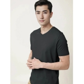 Radprix Cotton Regular Fit Solid Half Sleeves Mens T-Shirt - Black ( Pack of 1 ) - None