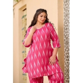 PrettyPlus by Desinoor.com Pink Printed Palazzo Top Set - None