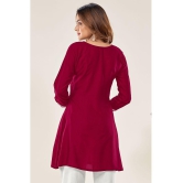 Glomee - Maroon Viscose Women's Tunic ( Pack of 1 ) - None