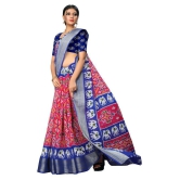 offline selection Red Polyester Saree