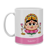 Indigifts Diwali Gift Ideas Be like Laxmi Printed Pink Coffee Mug 330 ml - Farewell Gift, House Warming Gift Items, Religious Gift Items, Gift for Family & Office Colleagues