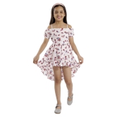 Kids Cave dress for girls fit and flare fabric- printed summercool (Color_off white, Size_3 Years to 12 Years) - None