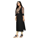 Rangrasiya - Black Cotton Blend Women's Straight Kurti ( Pack of 1 ) - 6XL