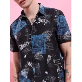 Ketch Polyester Regular Fit Printed Half Sleeves Mens Casual Shirt - Black ( Pack of 1 ) - None