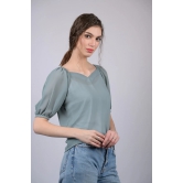 Light Greenish Blue Solid Regular Top (OTL-TPS1023)-Green / S