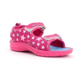 Adrianna By KHADIM Synthetic Leather EVA Sole Print Pink Floaters For Girls - None